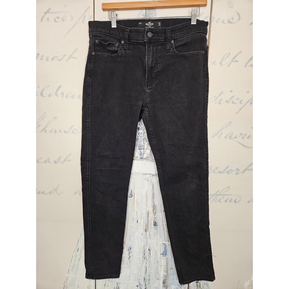 Hollister Taper Jeans Mens 32x32 Black Advanced Stretch‎ Denim Pants 331130271